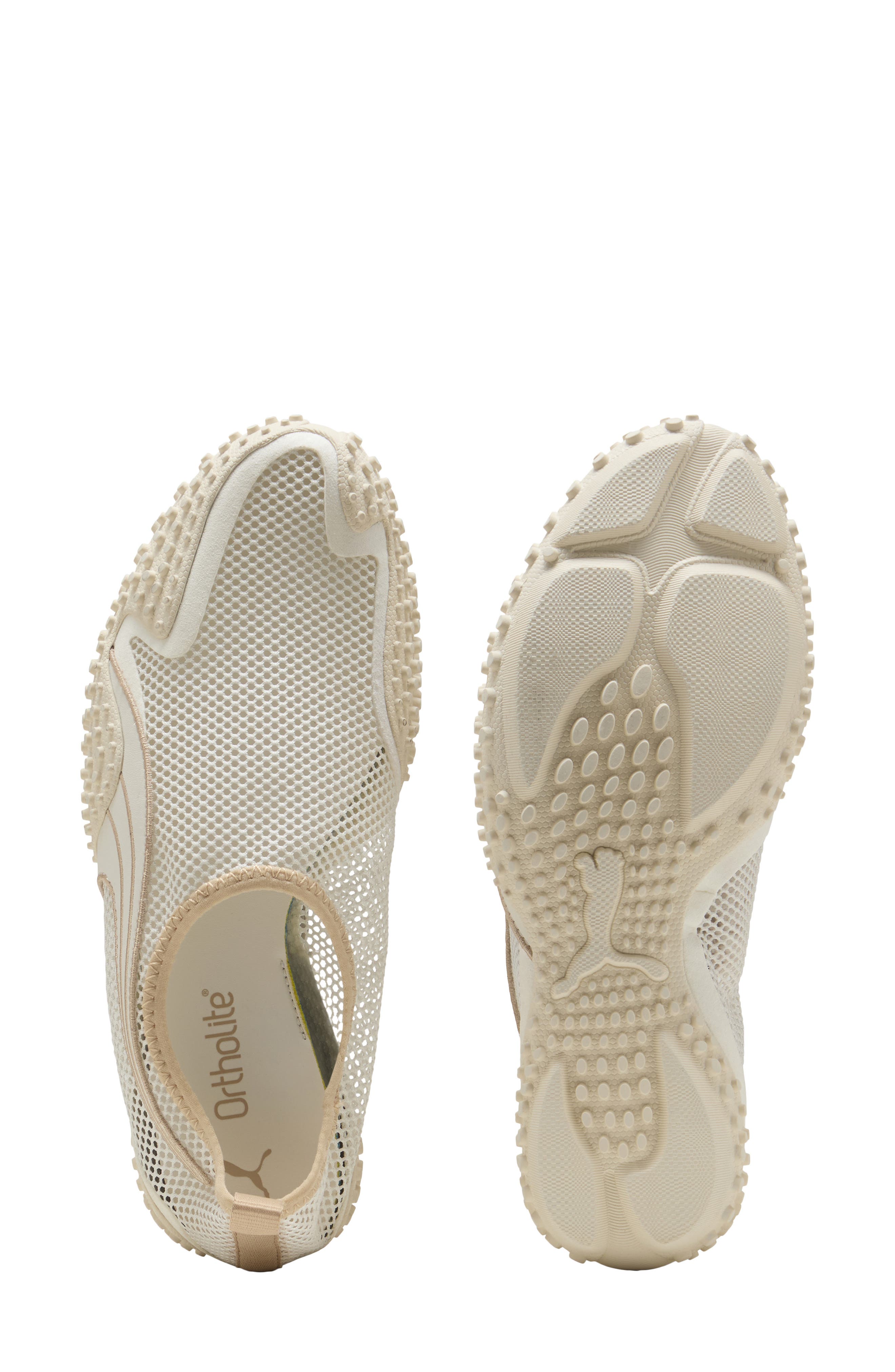 PUMA Gender Inclusive Mostro Flex Mesh Slip-On, Alternate, color, Warm White/ Light Sand