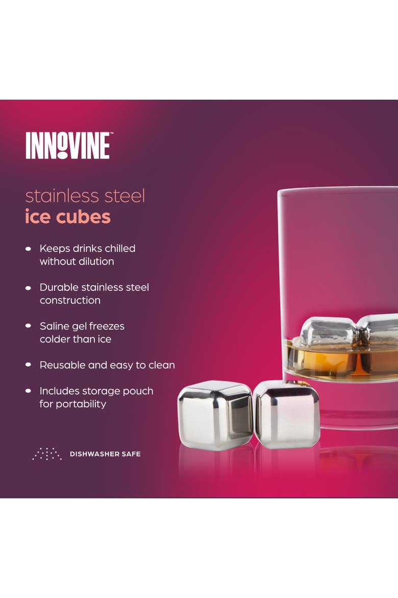 Stainless Steel Ice Cubes Set of 4, Alternate, color, Silver