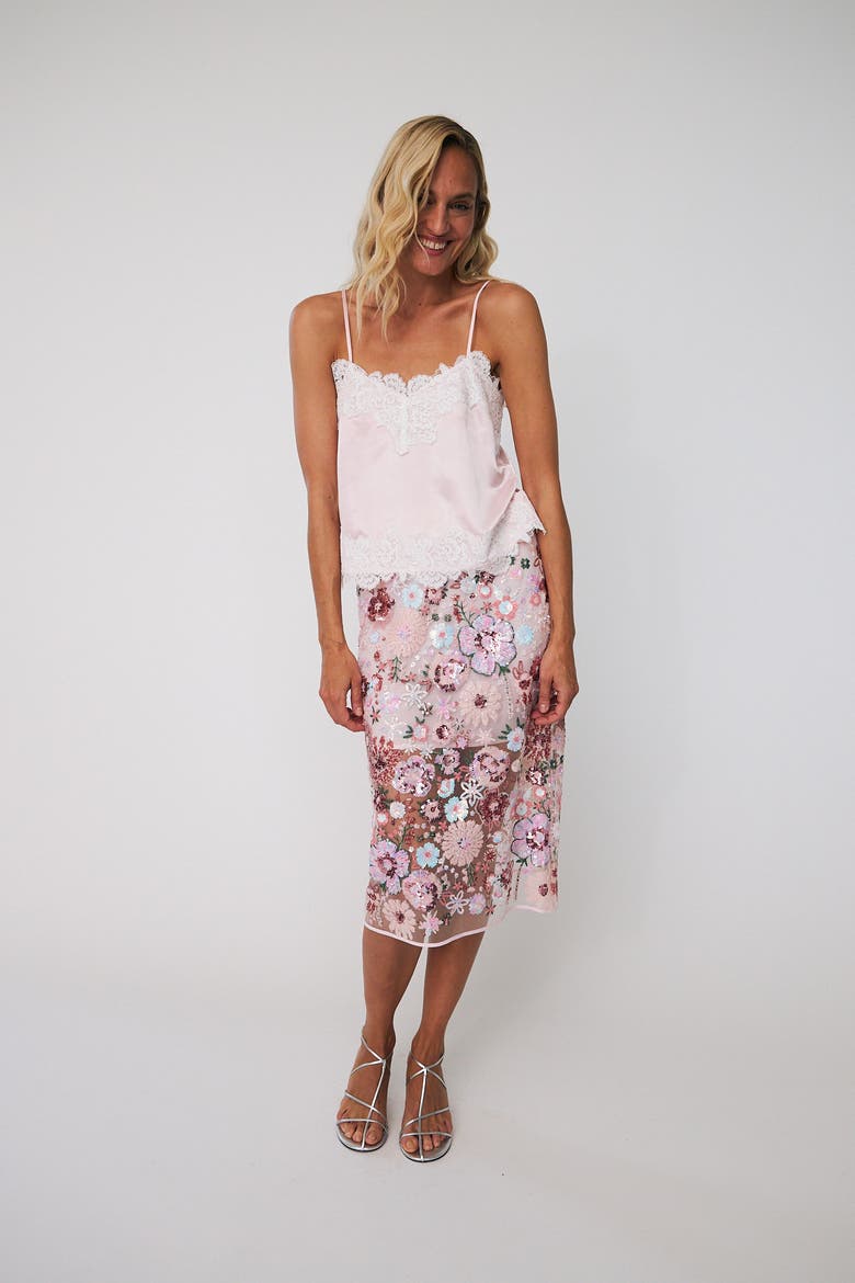 Brooklyncras Embellished Midi Skirt, Main, color, Multi Flower