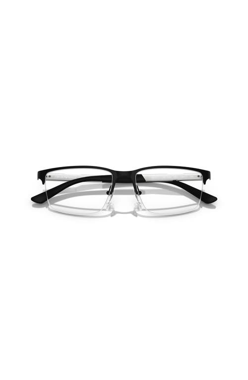 Emporio Armani 56mm Rectangle Optical Glasses In Black