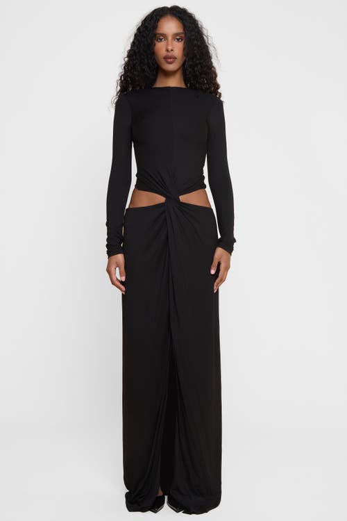 Leau Vacanza Drape Gown In Black