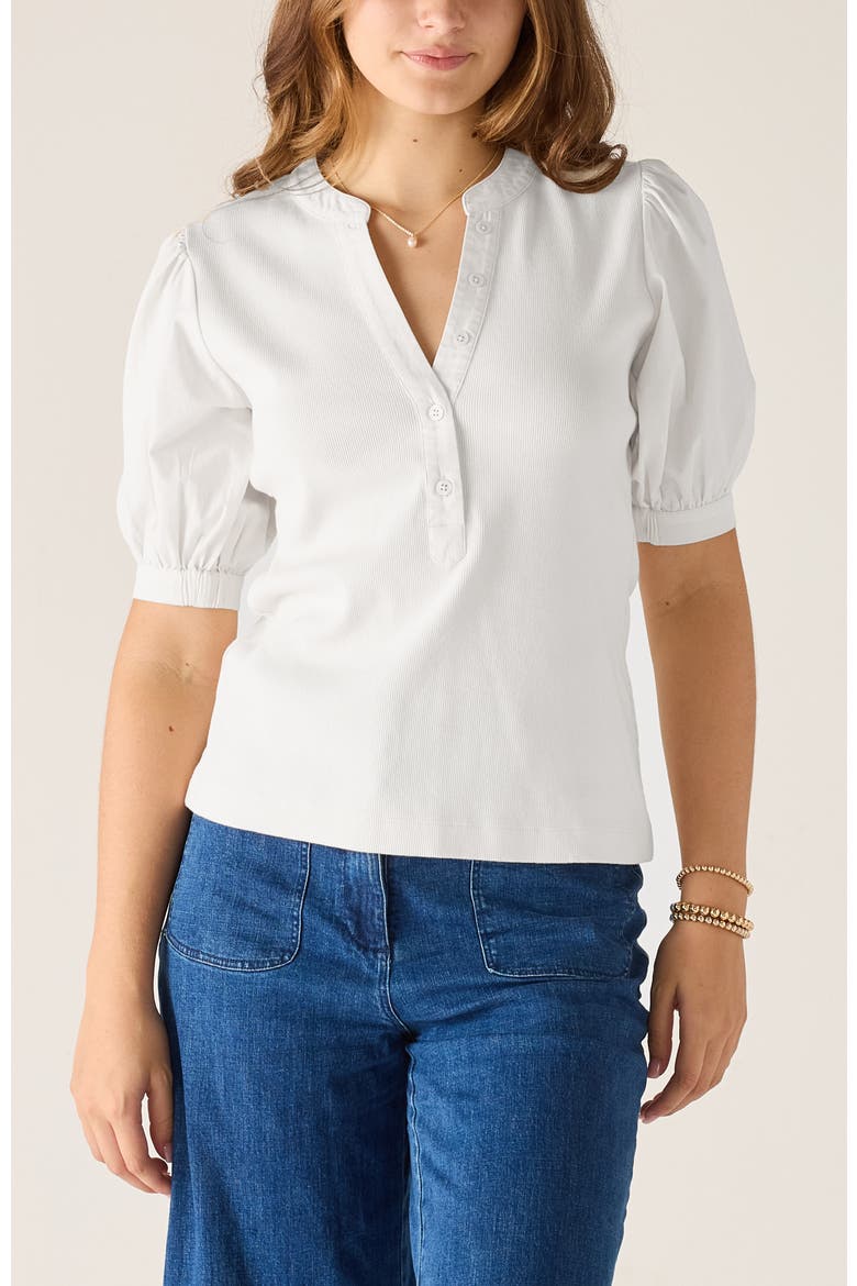 Earhart Ribbed Henley Top, Main, color, White