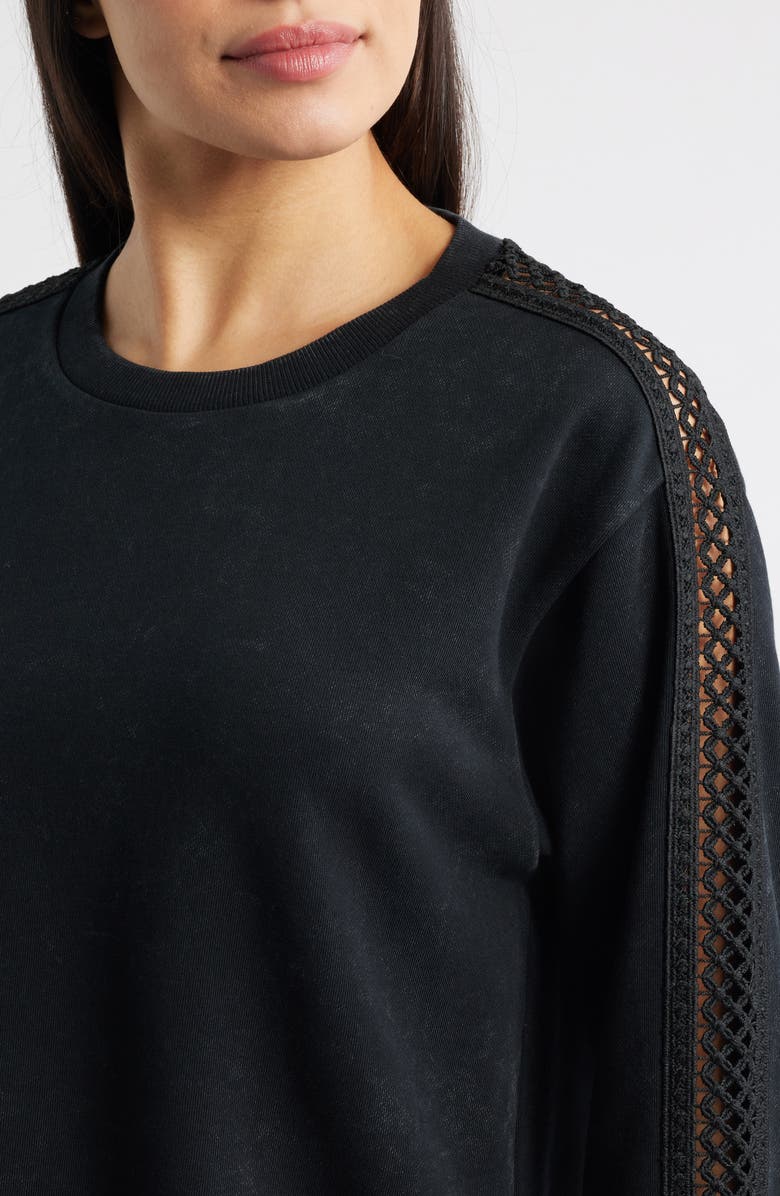 CITY BLUES Detailed Sleeve Sweatshirt, Alternate, color, Black