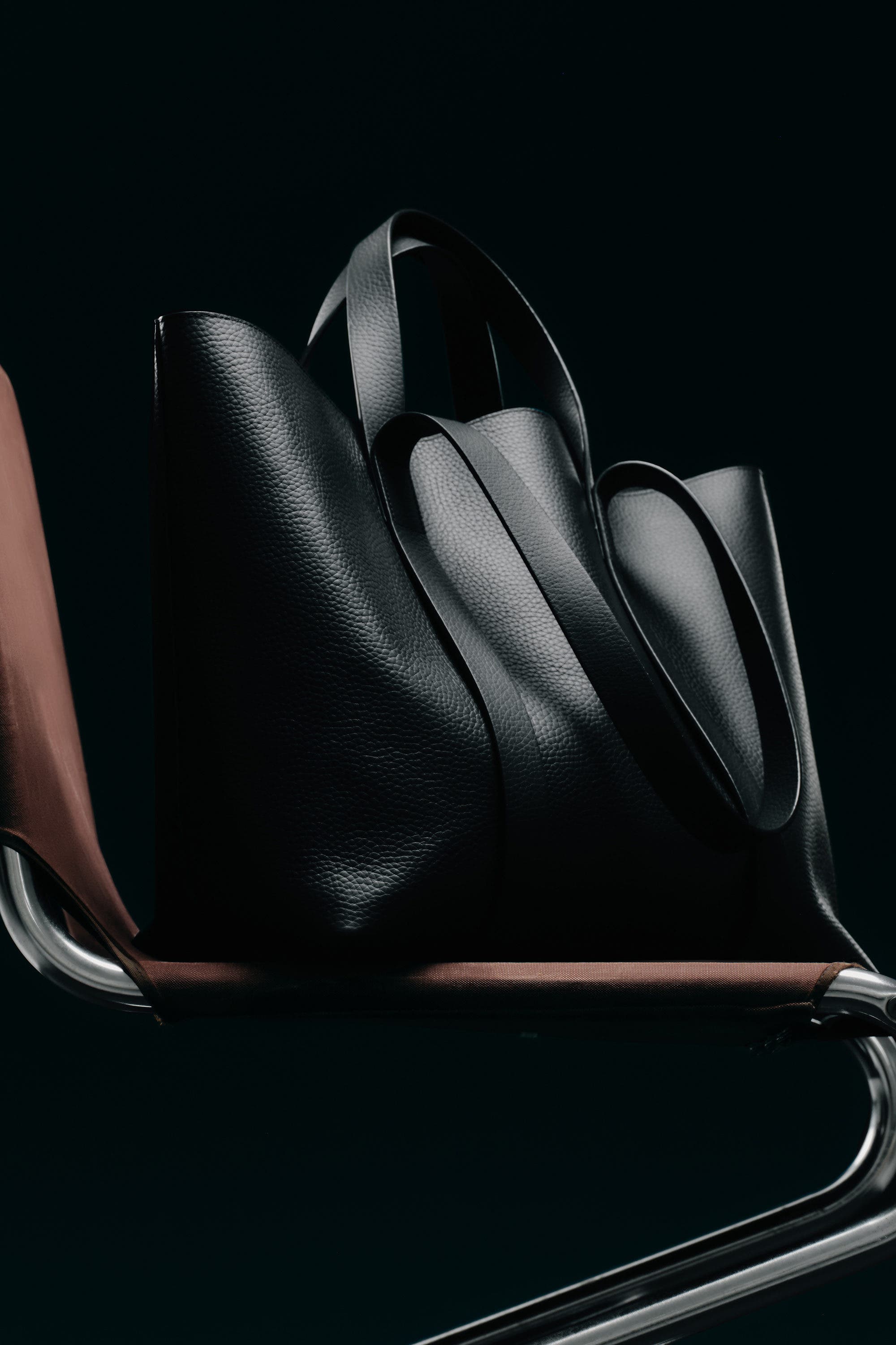 COS Tableau Tote Bag - Leather, Alternate, color, Black