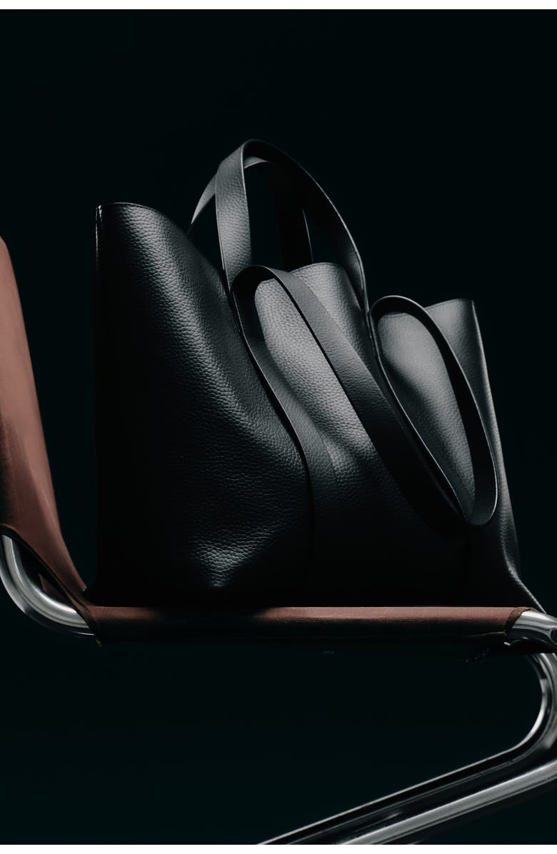 COS Tableau Tote Bag - Leather, Alternate, color, Black