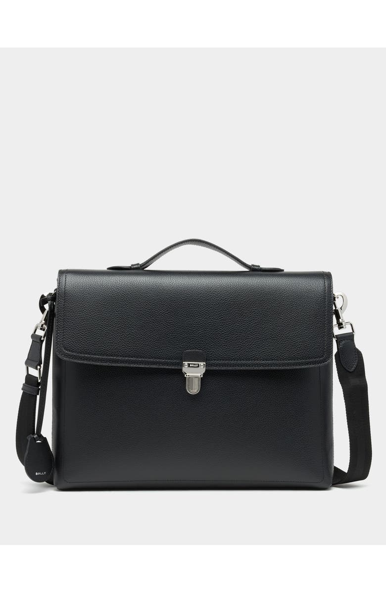 Bally Capitol Briefcase in Bovine Grained Leather, Main, color, Black+Palladio