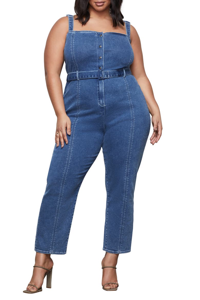 Belted Sleeveless Jumpsuit, Alternate, color, BLUE