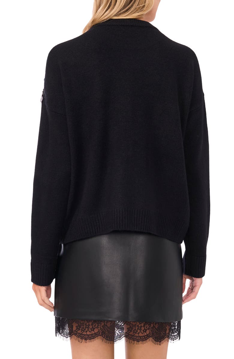 Vince Camuto Paillette Crewneck Sweater, Alternate, color, Rich Black