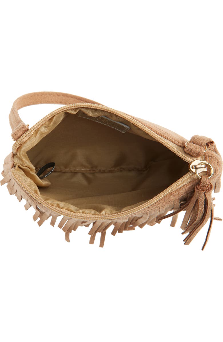 Capelli New York Kids' Faux Suede Fringe Crossbody Bag, Alternate, color, Natural
