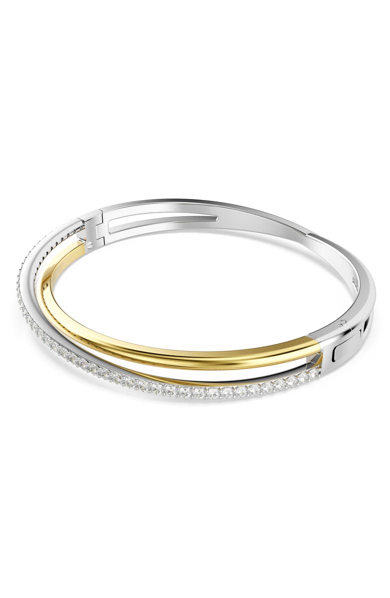 Swarovski Hyperbola Bangle, Alternate, color, Silver/ White