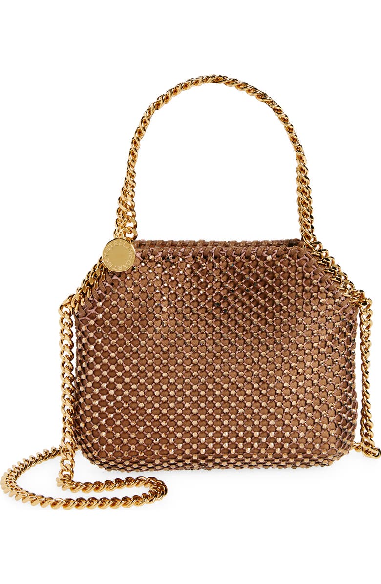 Stella McCartney Mini Falabella Crystal Mesh Crossbody Bag, Main, color,