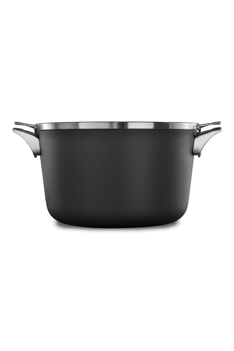 Premier Space Saving Hard Anodized Nonstick 12-Quart Stockpot with Lid, Alternate, color, BLACK