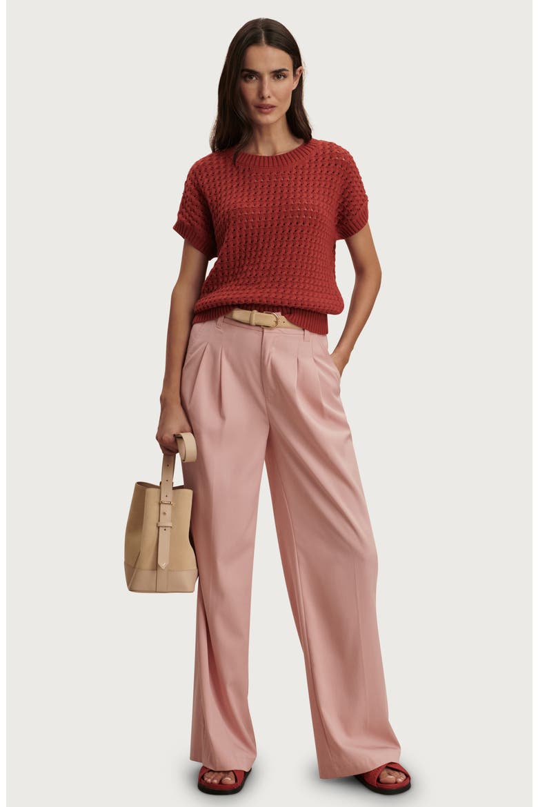 Denny Pointelle Knit Top, Alternate, color, BOSSA NOVA