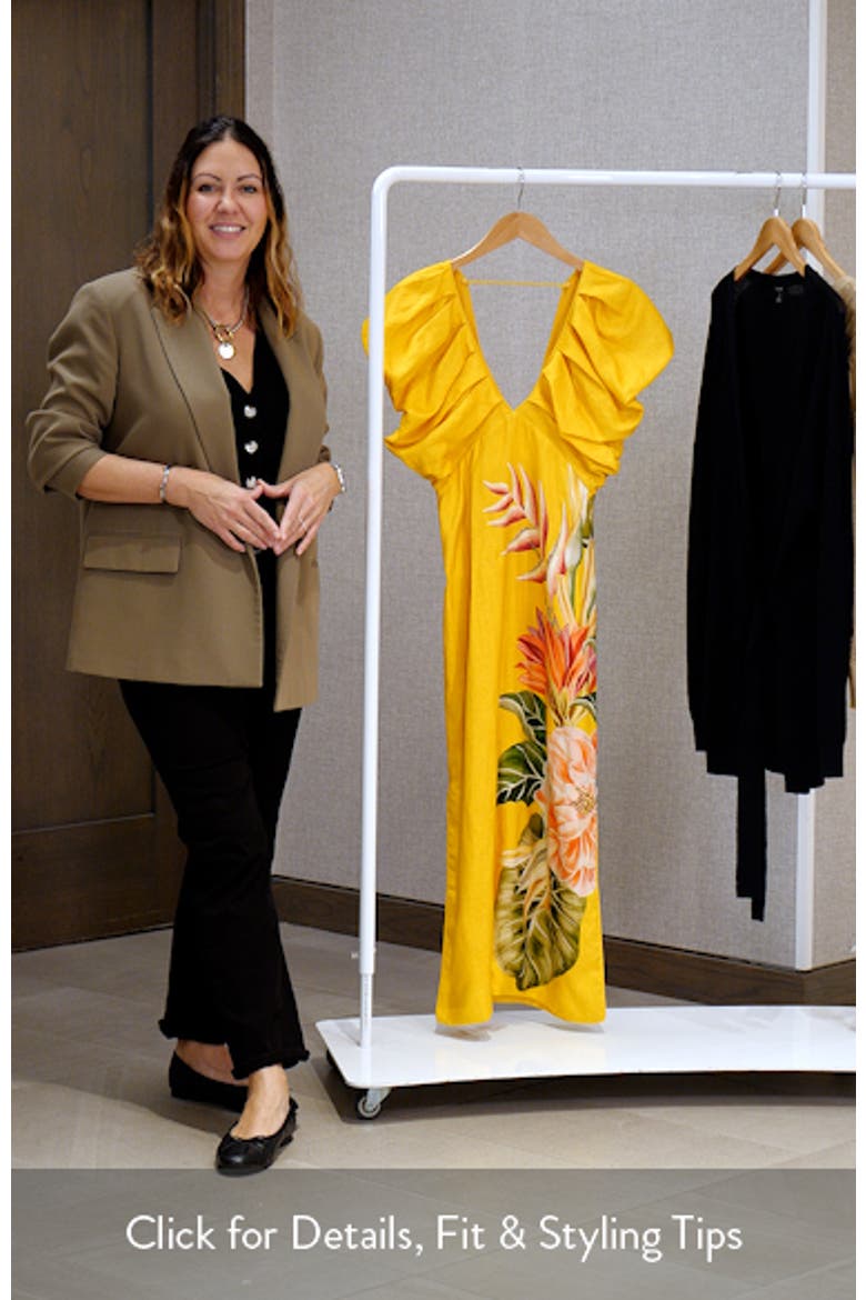 Spring Awakening Placed Floral Linen Dress video