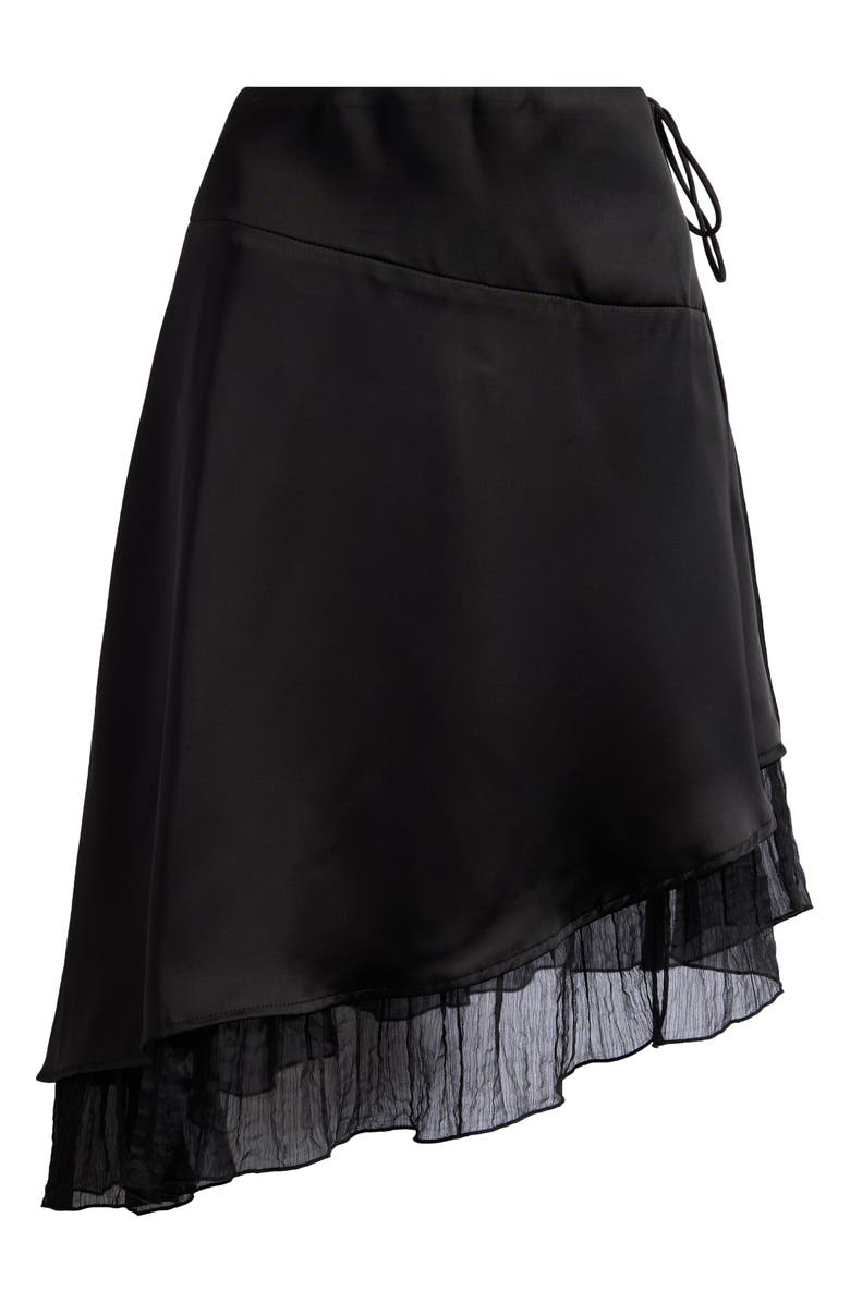 Princess Polly Rosemead Chiffon Trim Satin Midi Skirt, Main, color, 