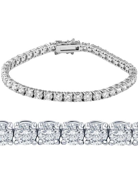 11ct Lab-Created Diamond Tennis Bracelet 14K Gold 7"