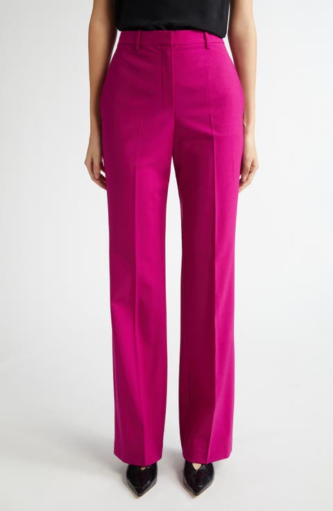 pink dress pants for women Blush stretch | Petite & Tall Victoria High Waisted Dress Pants in Light Pink size Small by Fashion Nova Pink Cotton Wide Leg Pants