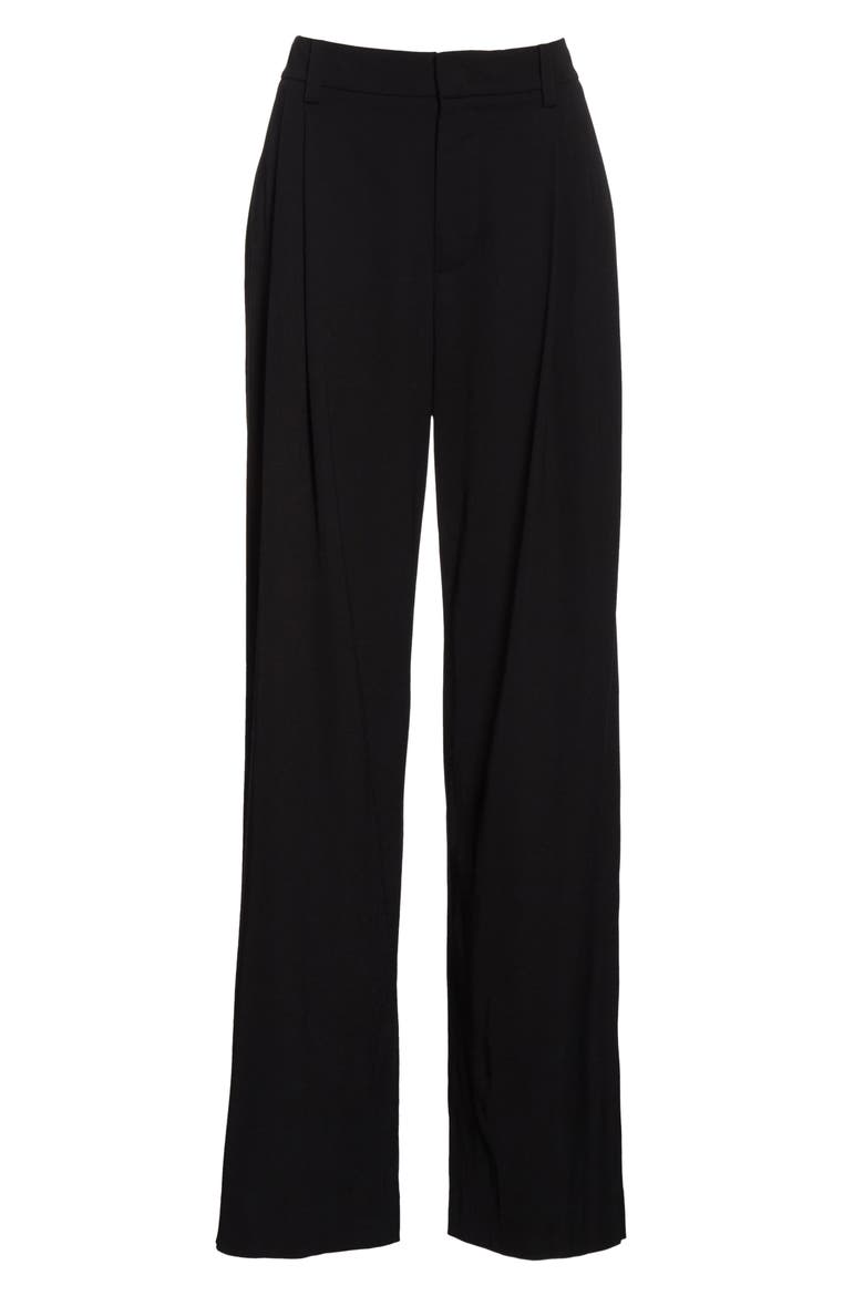 Wide Leg Trousers, Alternate, color, BLACK