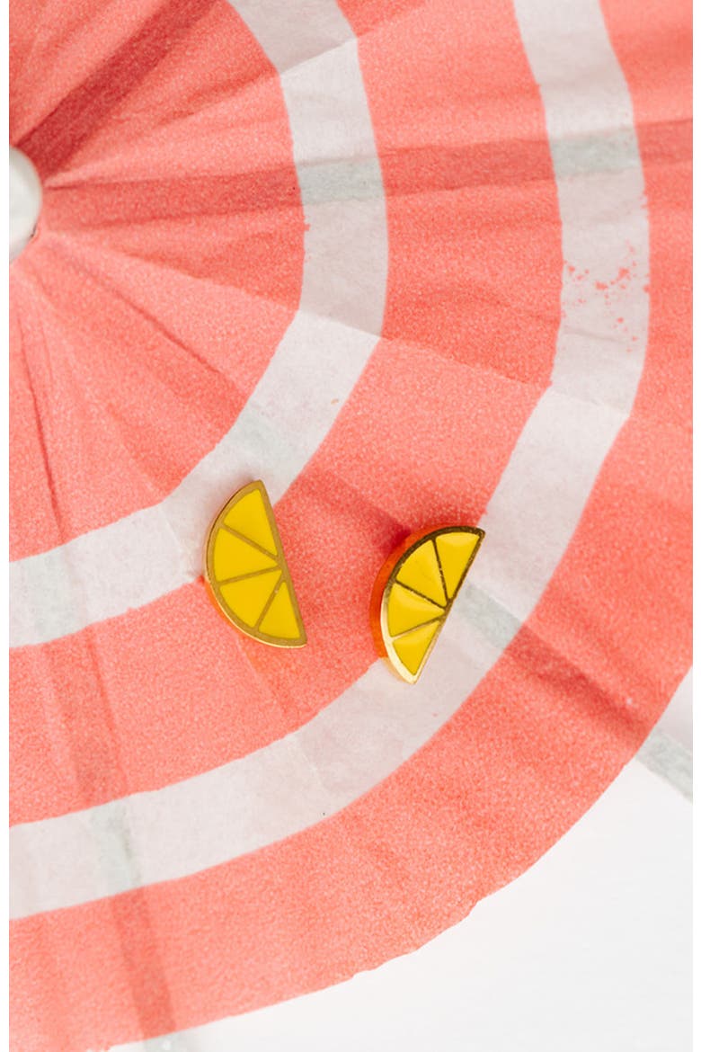 Lemon Stud Earrings, Alternate, color, Yellow
