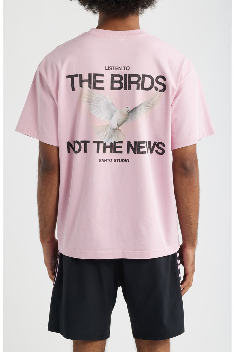 Dove Quotes Cotton Graphic T-Shirt, Alternate, color, SALMON