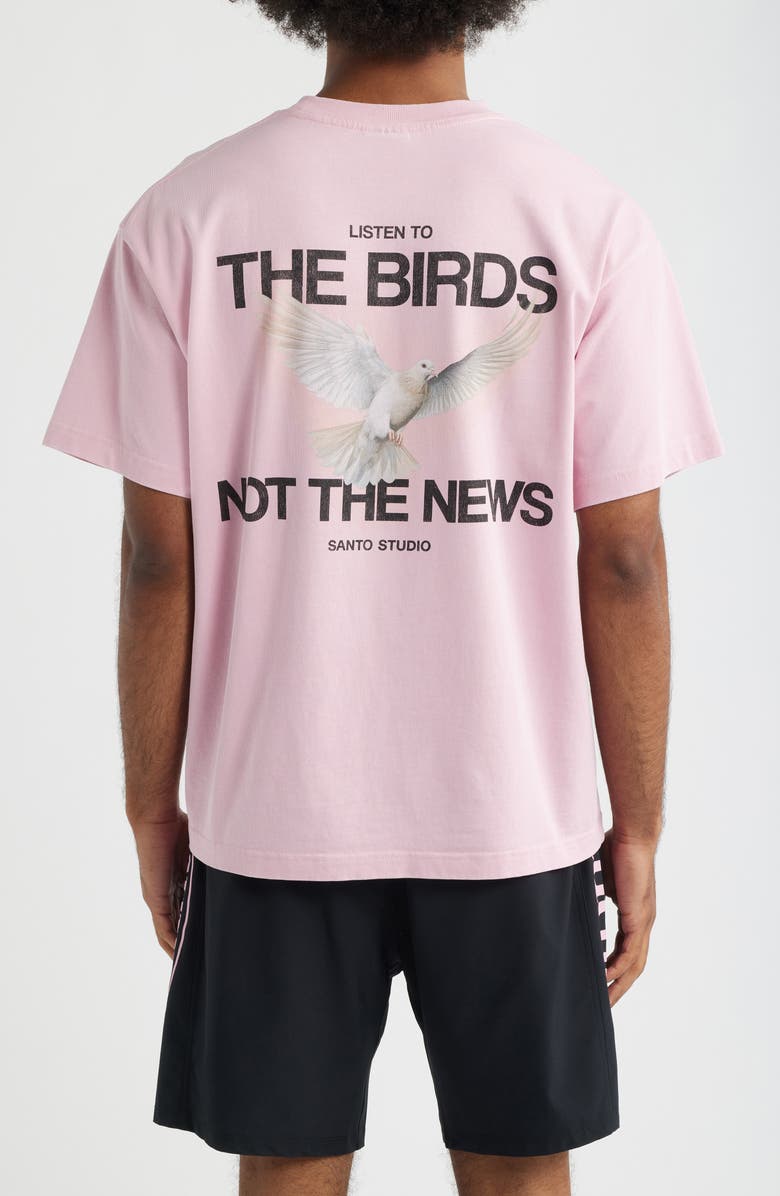 SANTO STUDIO Dove Quotes Cotton Graphic T-Shirt, Alternate, color, Salmon