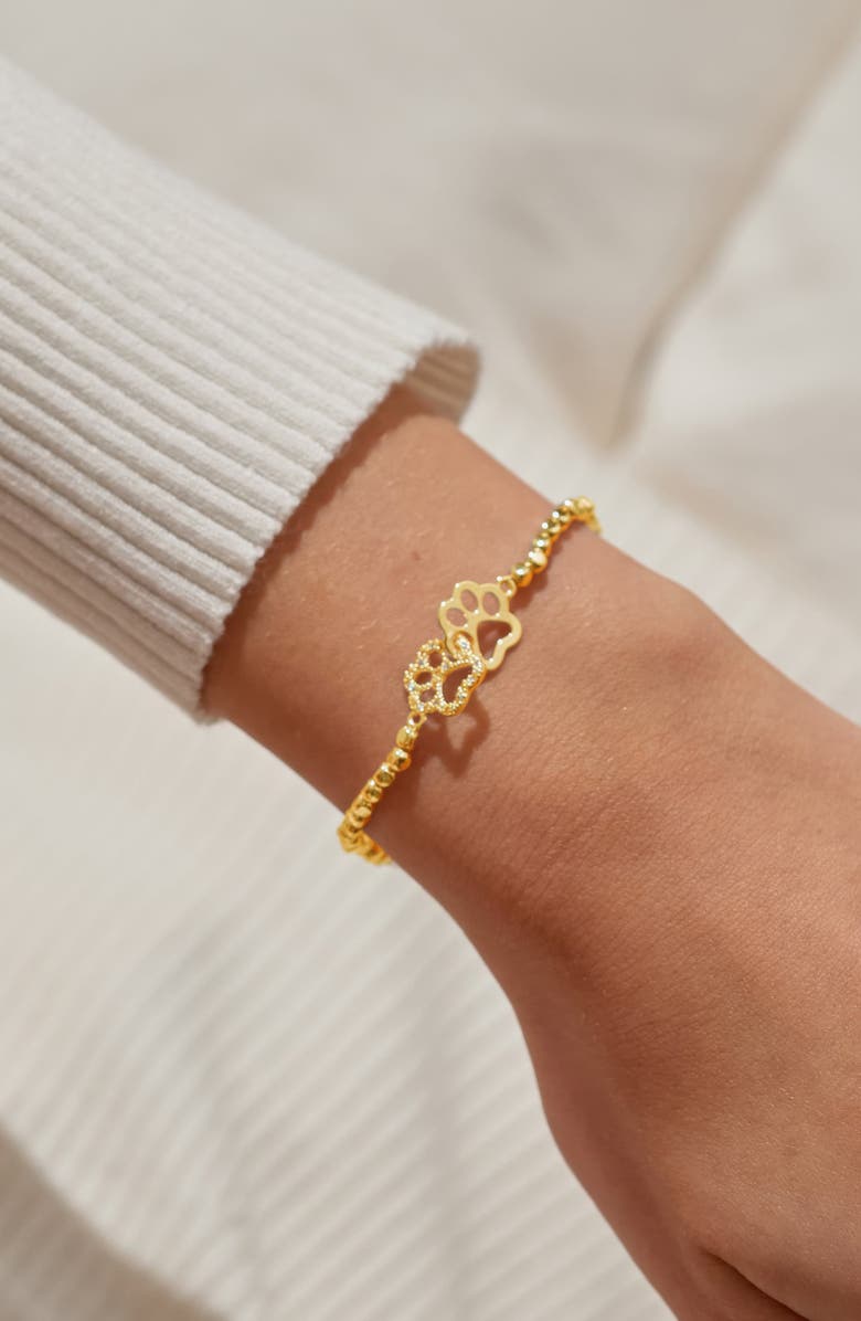 A Littles & Co Forever Yours 'Perfect Paw Print' Bracelet In Gold-Tone Plating, Alternate, color, Metallic Gold