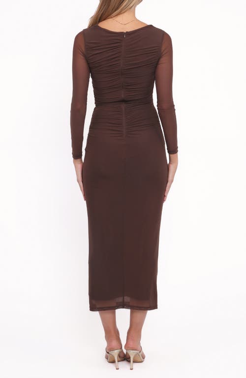 Petal And Pup Petal & Pup Honor Long Sleeve Mesh Dress In Brown