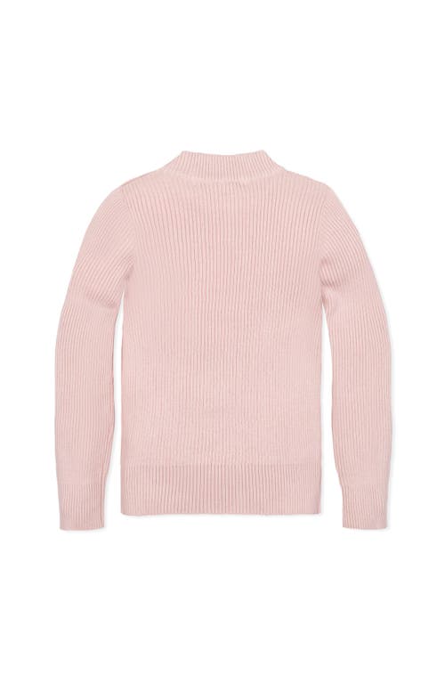 Hope & Henry Kids' Organic Long Sleeve Mock Neck Sweater With Gold Buttons In Purple