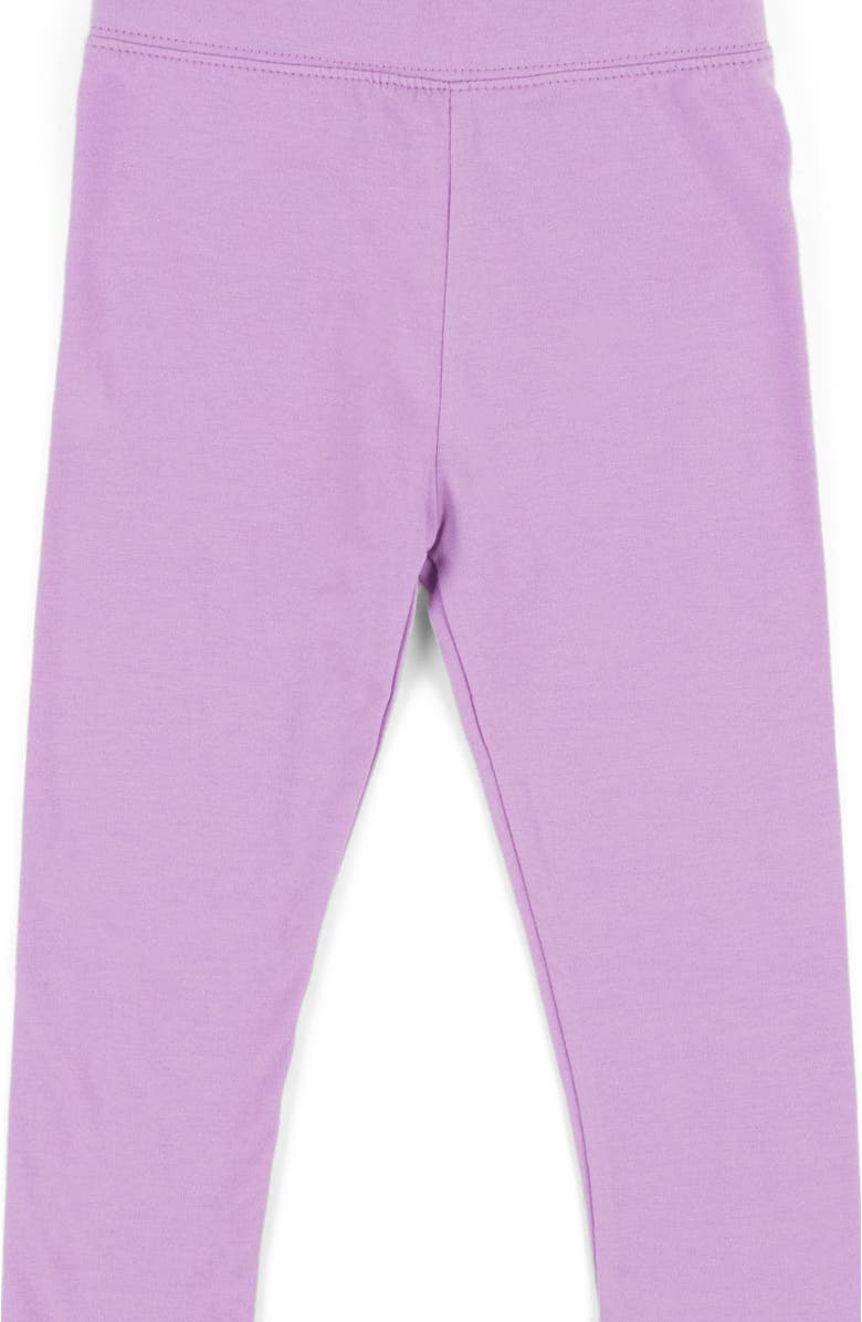 Leveret Girls Cotton Leggings, Solid Colors, Alternate, color, Purple