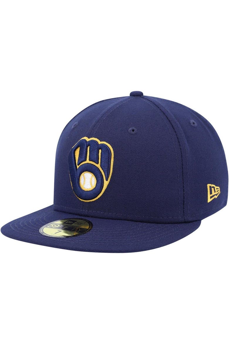 Men's New Era Navy Milwaukee Brewers 9/11 Memorial Side Patch 59FIFTY Fitted Hat, Alternate, color, Navy
