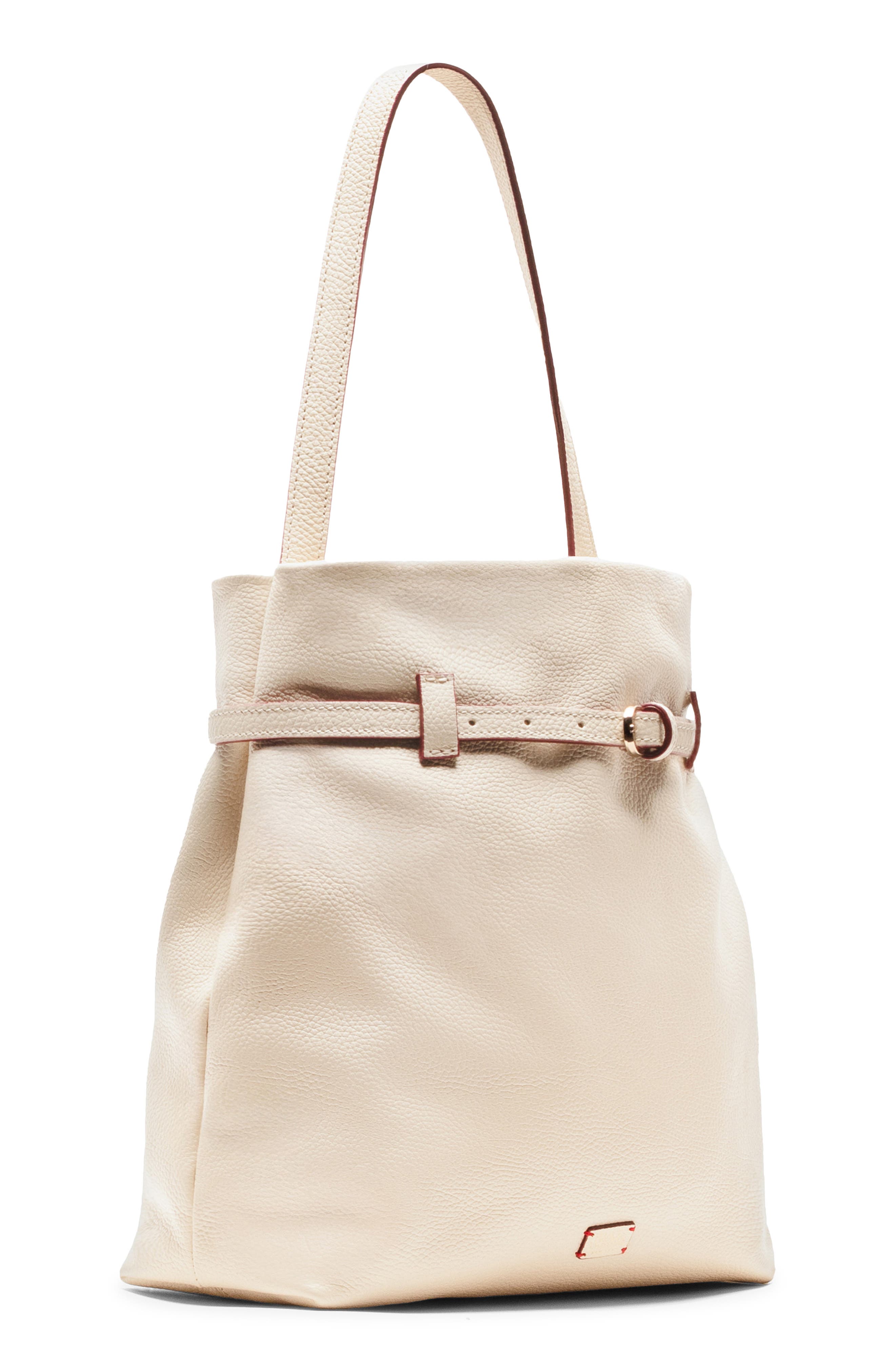 Frances Valentine Charlie Leather Shoulder Bag, Alternate, color, Oyster