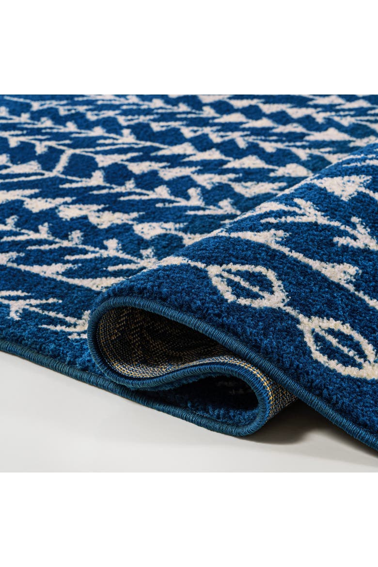 Ziri Moroccan Geometric Area Rug, Alternate, color, Navy/Cream