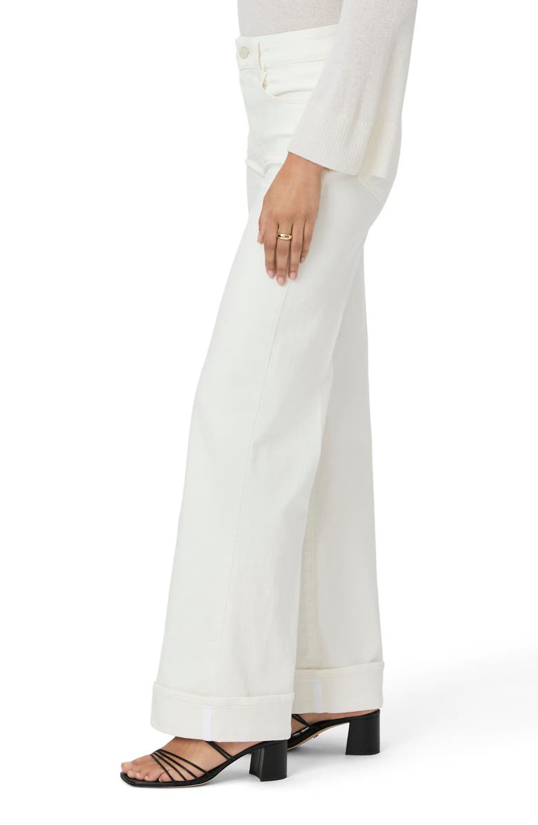 PAIGE Sasha Cuff Wide Leg Jeans, Alternate, color, Tonal Ecru