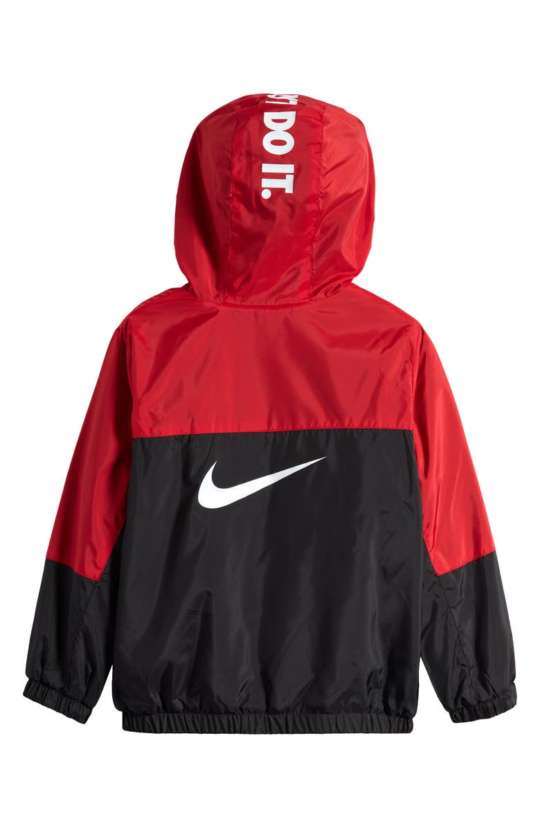 Nike Kids' Just Do It Fleece Lined Windrunner Jacket, Alternate, color, University Red