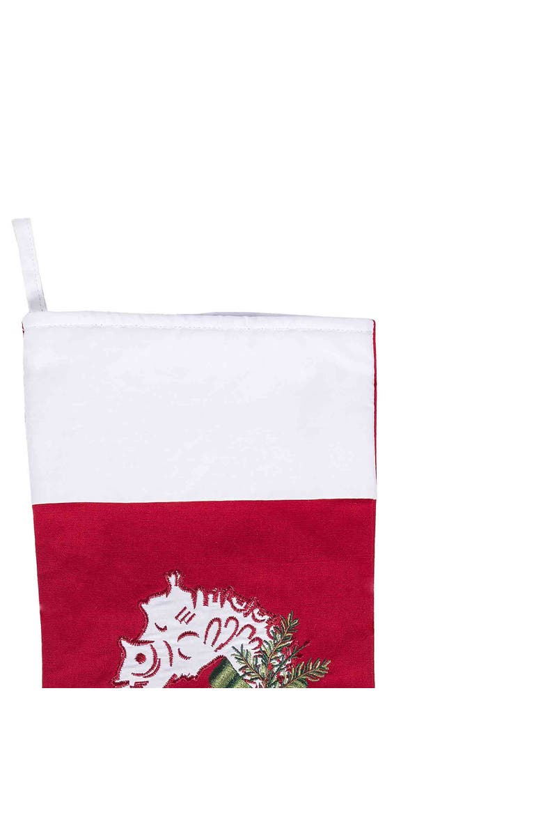 C&F Home 8.5" x 20" Holiday Seahorse with Pine Needle Green Scarf Christmas Stocking, Alternate, color, Red