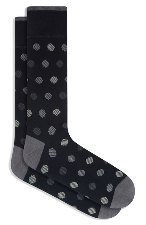 Gradient Dot Mercerized Cotton Blend Dress Socks
