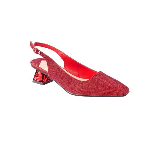Lady Couture Jewel Heel Slingback Pump In Red