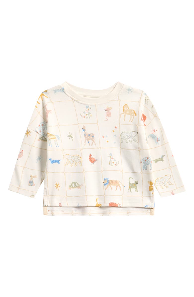 Pehr Kids' Drop Shoulder Organic Cotton Graphic T-Shirt, Main, color, Animal Shuffle