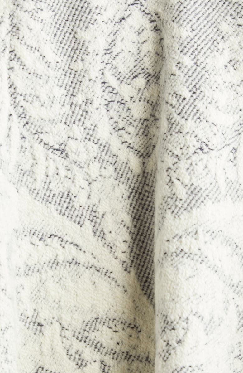 Etro Paisley Jacquard Wool Cape, Alternate, color, Grey/ White