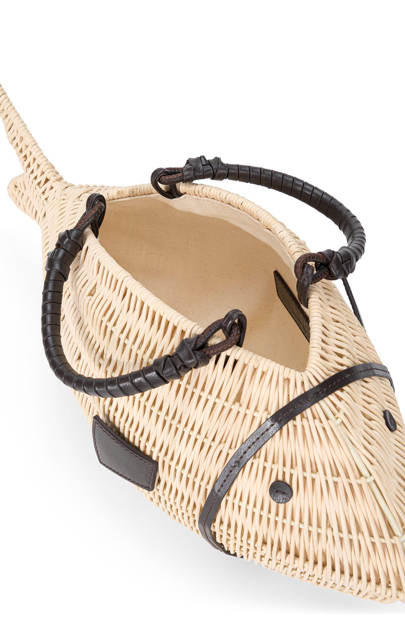 STAUD Cleo Wicker Fish Top Handle Bag, Alternate, color, 