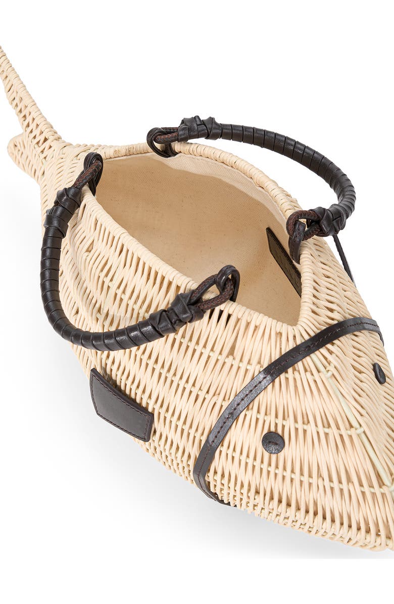 STAUD Cleo Wicker Fish Top Handle Bag, Alternate, color,