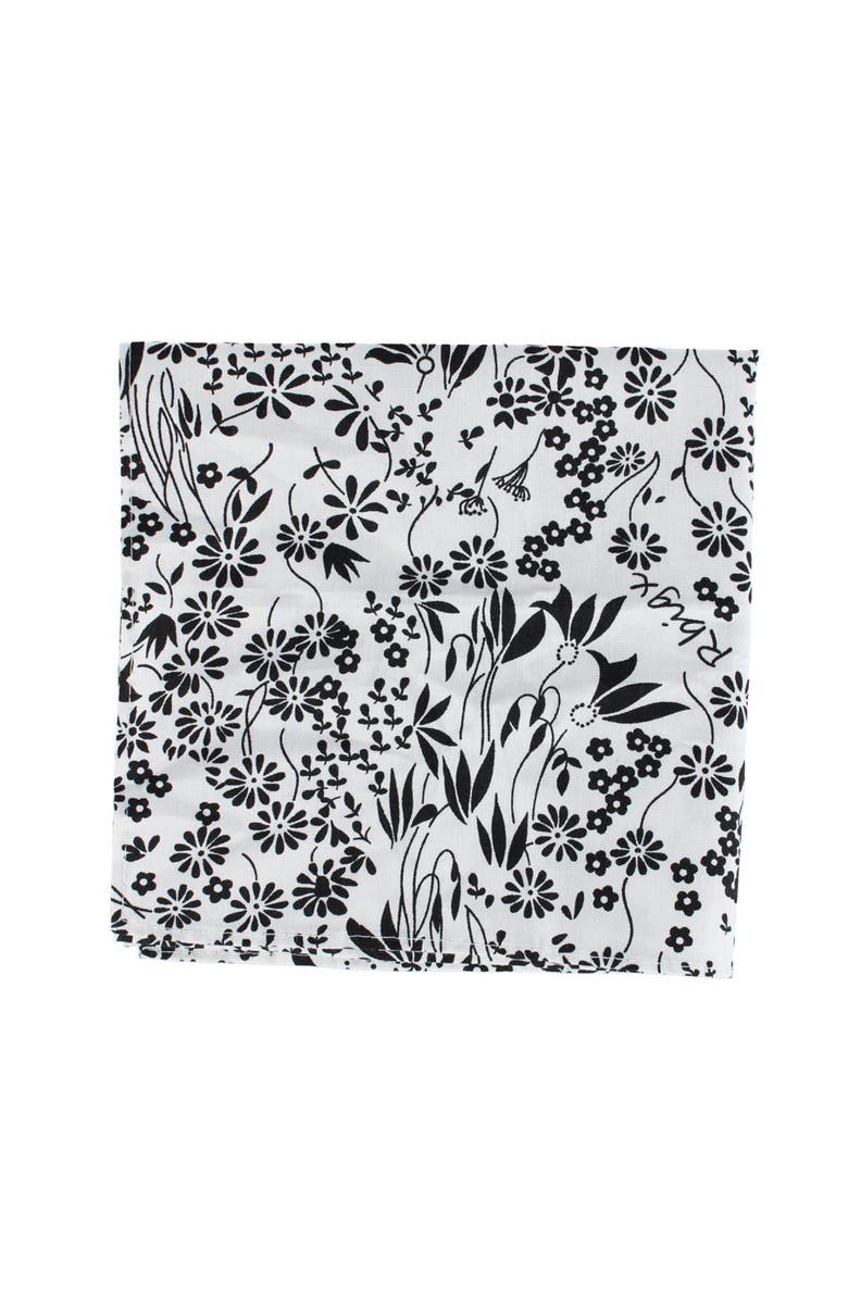 Trafalgar Ezra'a Stately Floral 3 Pack Cotton Handkerchiefs, Alternate, color, Black, White, Navy Blue