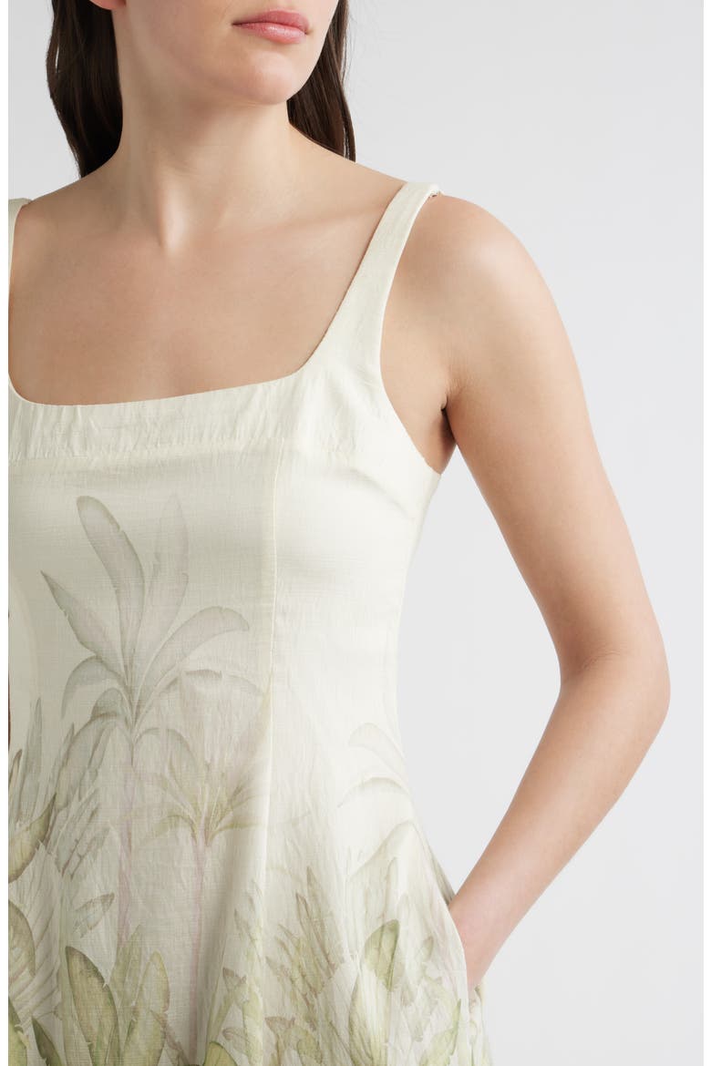 Tropical Print Minidress, Alternate, color, IVORY MULTI