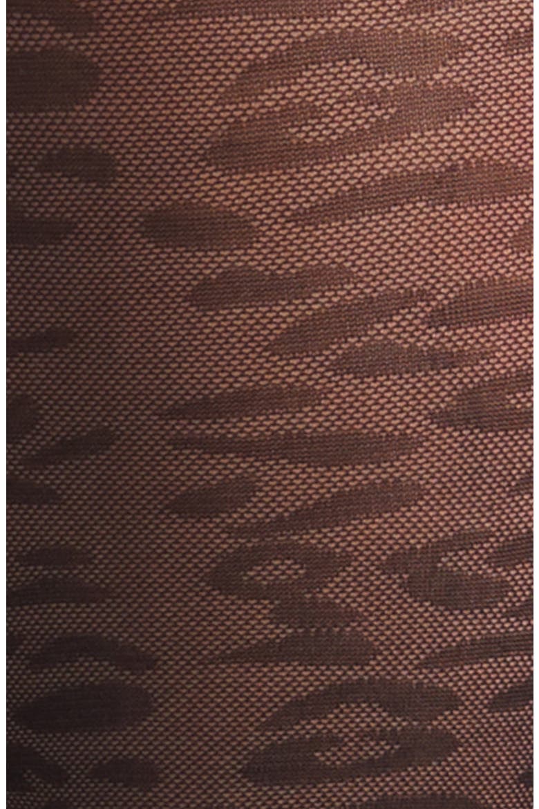 Jacquard Animal Texture Tights, Alternate, color, BLACK