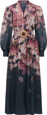 Ever New Peyton Belted Long Sleeve Button Front Maxi Dress