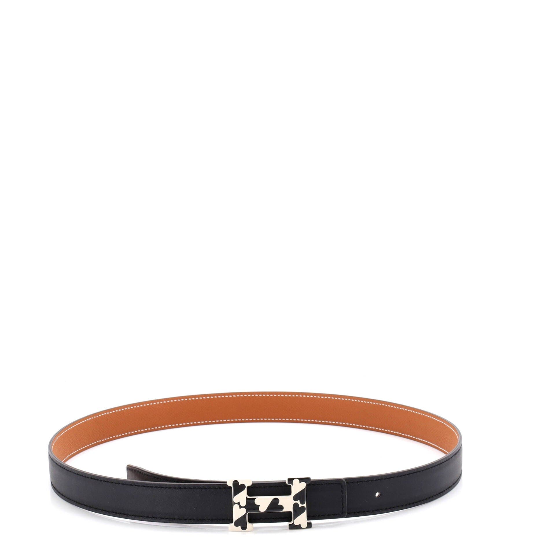 H Email Coeur Reversible Leather Thin, Alternate, color, Black