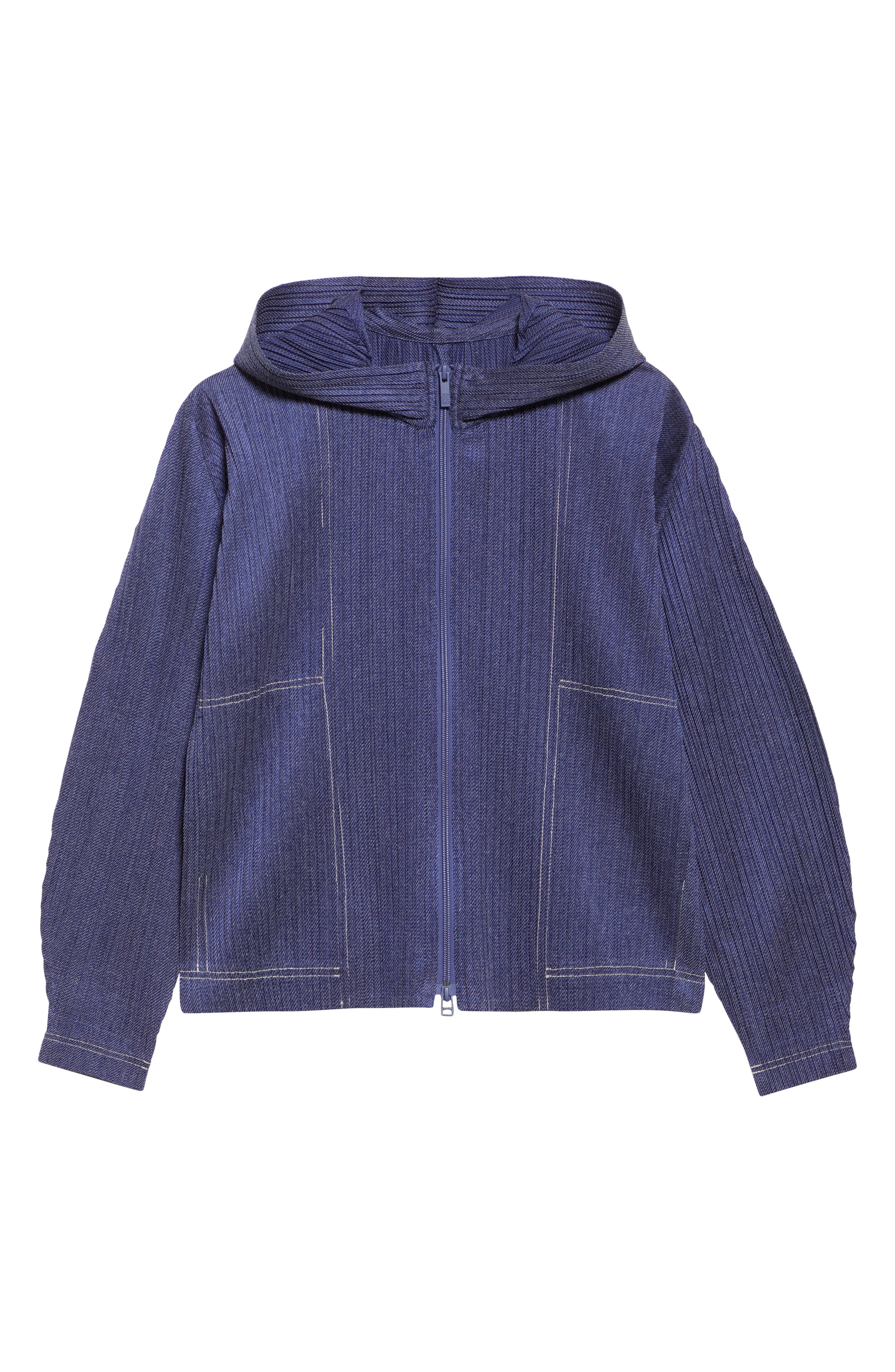 Trompe l'Oeil Pleated Full Zip Jacket (Women) | Nordstrom