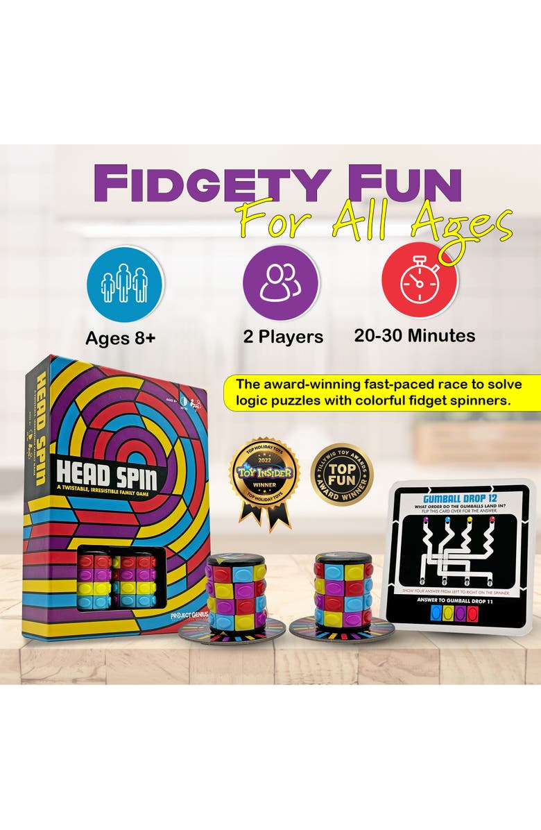 Project Genius Head Spin Fidgetspinner Game, Alternate, color, Multicolored