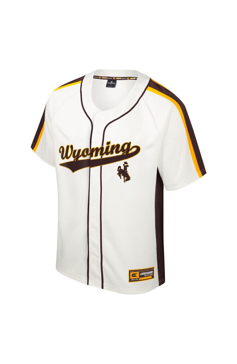 COLOSSEUM Men's Colosseum Cream Wyoming Cowboys Ruth Button-Up Baseball Jersey, Alternate, color,
