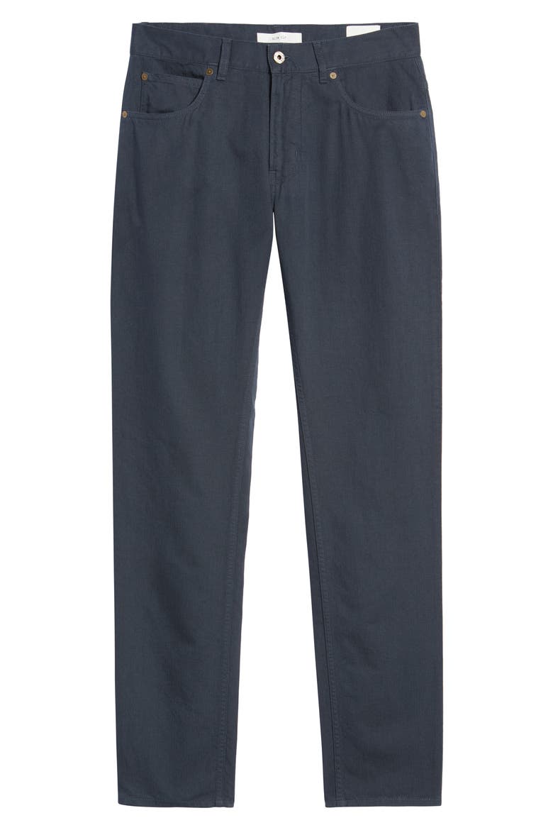 Cotton & Linen Blend Pants, Alternate, color, CARBON BLUE